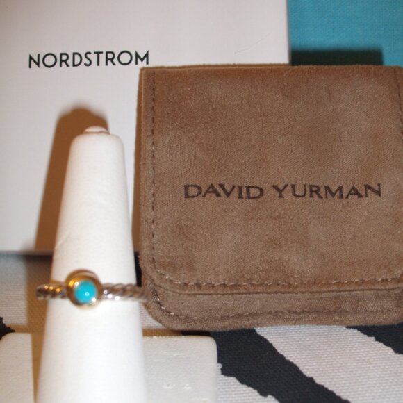 DAVID YURMAN SLEEPING BEAUTY TURQUOISE RING Sterling Silver NEW 8 - Picture 2 of 5